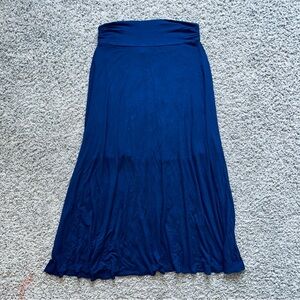 Navy Blue Skirt Midi Mini Knee Length Stretchy Comfy Skirt XL